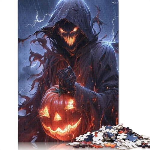 1000 Teile Kürbis und Teufelspuzzles für Erwachsene, Halloween-Geschenkpapier für Erwachsene und Jugendliche, 1000 Teile Lernpuzzle (38 x 26 cm) von QASEYIPV