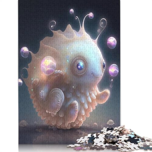 1000-teiliges Puzzle mit niedlichen Monstern für Erwachsene, Halloween-Geschenkpapier für Erwachsene und Jugendliche, 1000-teiliges Lernpuzzle (38 x 26 cm) von QASEYIPV