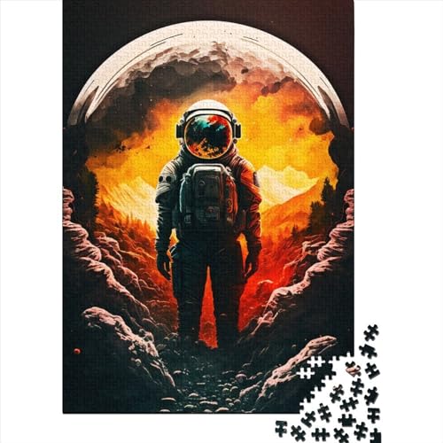 Astronaut auf dem Mond 1000 Teile Puzzle für Erwachsene, Halloween-Geschenkpapier für Teenager, einzigartige Geschenke für Zuhause und Geschenke 1000 Teile (38x26cm) von QASEYIPV
