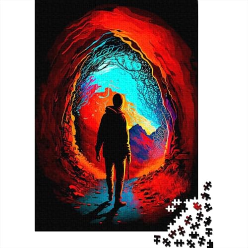 Bunte Puzzles 1000 Teile für Erwachsene, Halloween-Geschenkpapier, Puzzle für Erwachsene für Familienspaß und Spieleabend, 1000 Teile (38 x 26 cm) von QASEYIPV