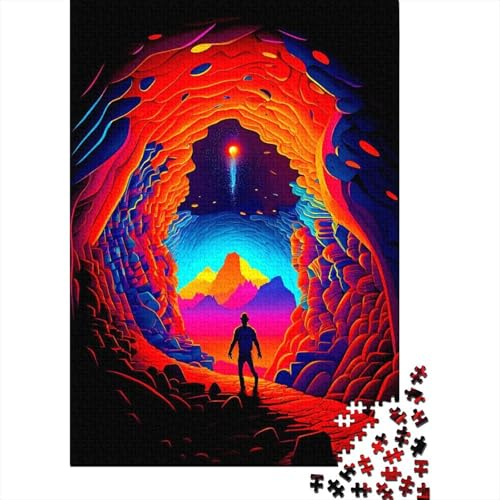 Bunte Puzzles 1000 Teile für Erwachsene, Halloween-Geschenkpapier für Erwachsene und Jugendliche, 1000-teiliges Lernpuzzle (38 x 26 cm) von QASEYIPV