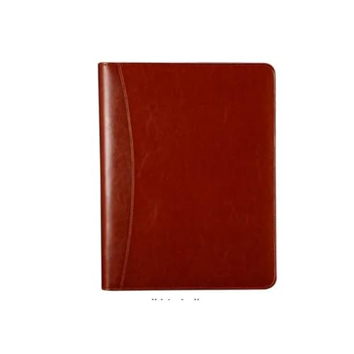 Schreibmappe Ringbuch Dokumentenhalter, multifunktionaler Aktenhalter, Leder, Kartenhalter, Konferenz-Organizer, Ordner, mit Reißverschluss, Geschäftsbriefpapier Aktenmappe(Brown) von QAUUCP