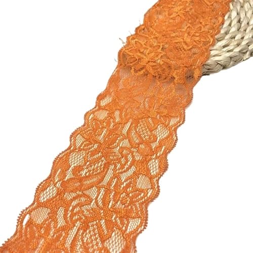 Spitzenband 1~10 Yard Breite 8cm elastische Spitze Nähband Stretch-Spitzenbesatz Stoff Strickmaterial DIY Bekleidungszubehör für Handwerk Hochzeit(Color11,Elastic Lace 1yard) von QAUUCP