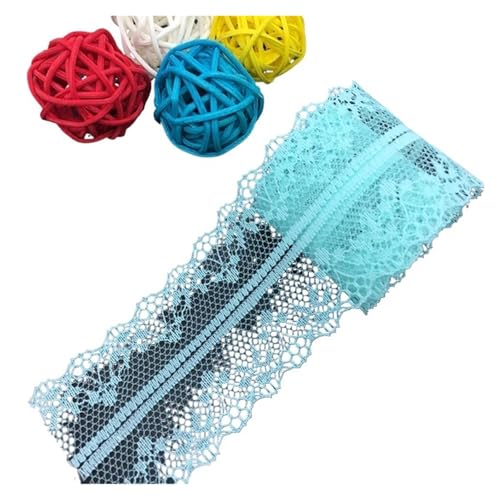Spitzenband 10 Yards/Lot 40mm Spitzenband Bilaterales Kunsthandwerk Besticktes Netz Spitzenstoffbesatz for Nähen Stoffband Rockzubehör für Handwerk Hochzeit(Light blue) von QAUUCP