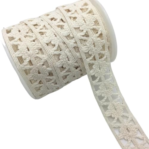 Spitzenband 10 Yards Bekleidung Nähen Stoff Elfenbein Creme Schwarz Trim Baumwolle gehäkelte Spitze Stoff Band handgemachte Accessoires für Handwerk Hochzeit(Style 01) von QAUUCP