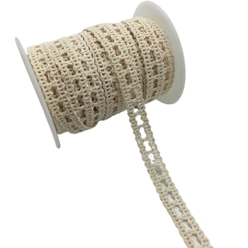 Spitzenband 10 Yards Bekleidung Nähen Stoff Elfenbein Creme Schwarz Trim Baumwolle gehäkelte Spitze Stoff Band handgemachte Accessoires für Handwerk Hochzeit(Style 08) von QAUUCP