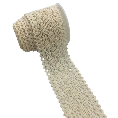 Spitzenband 10 Yards Bekleidung Nähen Stoff Elfenbein Creme Schwarz Trim Baumwolle gehäkelte Spitze Stoff Band handgemachte Accessoires für Handwerk Hochzeit(Style 11) von QAUUCP