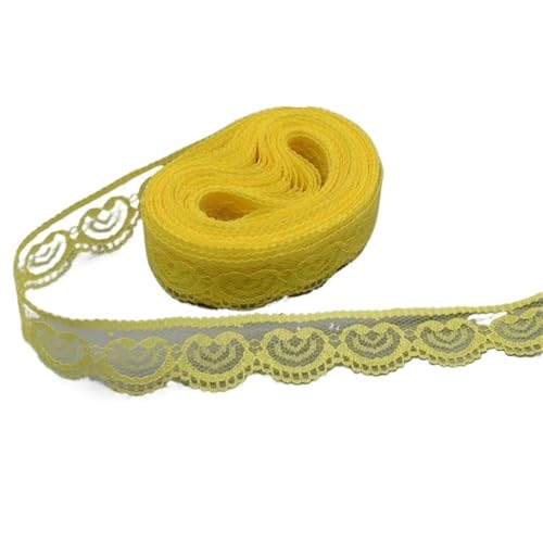 Spitzenband 10 Yards Wunderschönes Spitzenband 23MM Spitzenbesatz Stoff DIY Bestickte weiße Spitzenbesätze for Nähzubehör Dekoration für Handwerk Hochzeit(Yellow) von QAUUCP