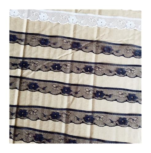 Spitzenband 10 Yards besticktes Netz, weiß, schwarz, Spitzenbesatz, Band, Stoff, Kleidungsstück, Stirnband, Hochzeit, Party, Dekoration, DIY Zubehör für Handwerk Hochzeit(Black width 16mm) von QAUUCP
