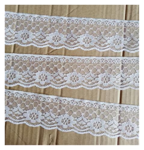 Spitzenband 10 Yards besticktes Netz, weiß, schwarz, Spitzenbesatz, Band, Stoff, Kleidungsstück, Stirnband, Hochzeit, Party, Dekoration, DIY Zubehör für Handwerk Hochzeit(White width 60mm-01) von QAUUCP