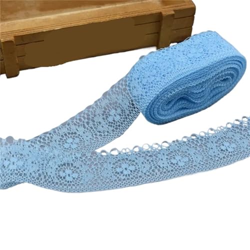 Spitzenband 10 Yards schöne Spitze for DIY Band Band 40MM Spitze Trim bestickt for Nähen Dekoration für Handwerk Hochzeit(Sky Blue) von QAUUCP