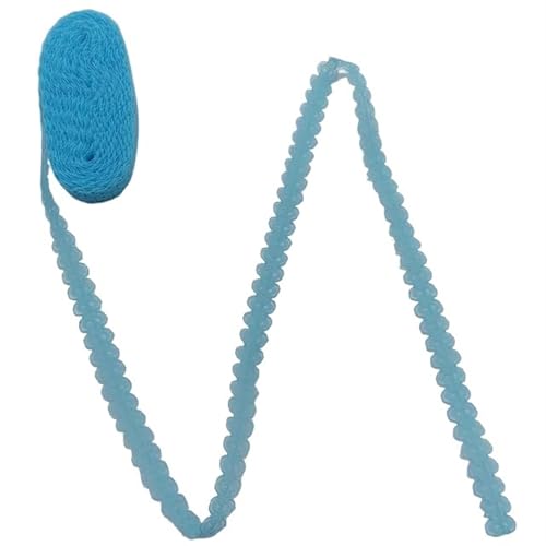 Spitzenband 10 m Spitzenbesatz, beidseitiges Band, Stoff, besticktes Netz for Röcke, Hochzeitskleider, Nähbesätze, Zubehör, Breite 14 mm für Handwerk Hochzeit(Sky blue Lace) von QAUUCP