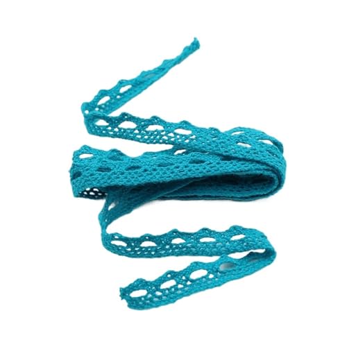 Spitzenband 10M Multi Farbige Baumwolle Spitze Trimmt Band DIY Kleidung Hometextile Rand Verschönerung Handgemachte Baumwolle Stoff Material für Handwerk Hochzeit(Blue) von QAUUCP