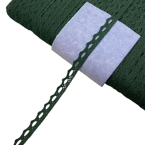 Spitzenband 10M Multi Farbige Baumwolle Spitze Trimmt Band DIY Kleidung Hometextile Rand Verschönerung Handgemachte Baumwolle Stoff Material für Handwerk Hochzeit(Green4) von QAUUCP