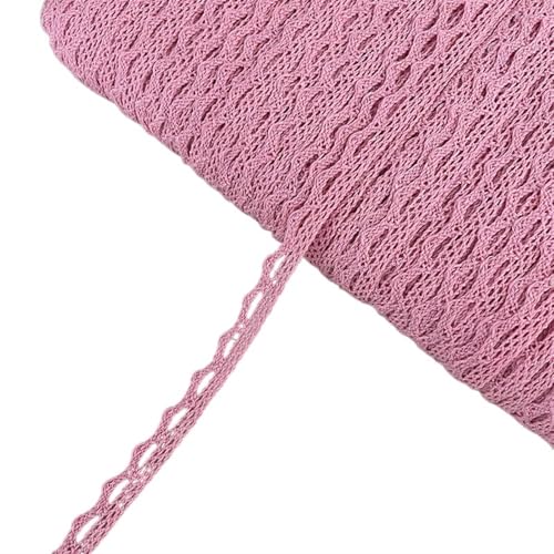 Spitzenband 10M Multi Farbige Baumwolle Spitze Trimmt Band DIY Kleidung Hometextile Rand Verschönerung Handgemachte Baumwolle Stoff Material für Handwerk Hochzeit(Light Pink) von QAUUCP