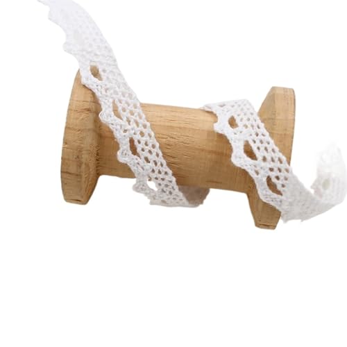 Spitzenband 10M Multi Farbige Baumwolle Spitze Trimmt Band DIY Kleidung Hometextile Rand Verschönerung Handgemachte Baumwolle Stoff Material für Handwerk Hochzeit(White) von QAUUCP
