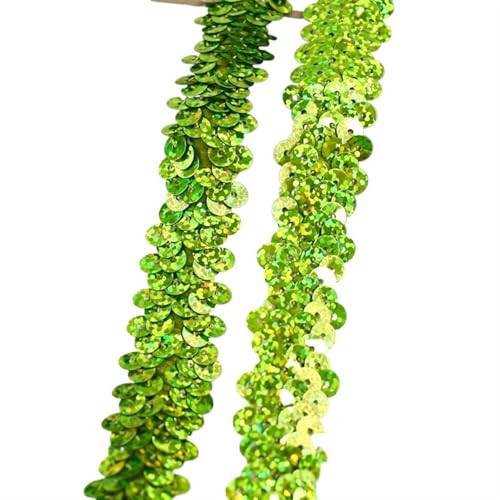 Spitzenband 2/5/10 meter Pailletten Spitze Ribbon Trim Strech Elastische Band Hochzeit Kleid Bekleidungs ​​Dekoration DIY Nähzubehör für Handwerk Hochzeit(Color10,2cm-10Meters) von QAUUCP