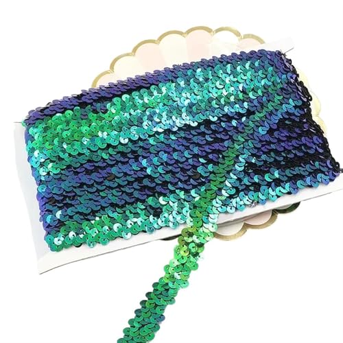 Spitzenband 2/5/10 meter Pailletten Spitze Ribbon Trim Strech Elastische Band Hochzeit Kleid Bekleidungs ​​Dekoration DIY Nähzubehör für Handwerk Hochzeit(Color11,2cm-5Meters) von QAUUCP