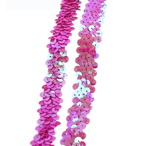Spitzenband 2/5/10 meter Pailletten Spitze Ribbon Trim Strech Elastische Band Hochzeit Kleid Bekleidungs ​​Dekoration DIY Nähzubehör für Handwerk Hochzeit(Color7,2cm-5Meters) von QAUUCP