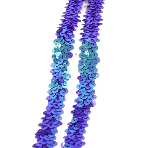 Spitzenband 2/5/10 meter Pailletten Spitze Ribbon Trim Strech Elastische Band Hochzeit Kleid Bekleidungs ​​Dekoration DIY Nähzubehör für Handwerk Hochzeit(Purple,2cm-5Meters) von QAUUCP