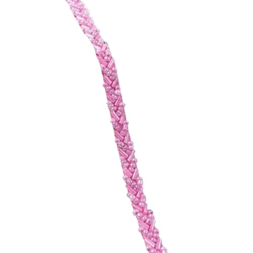 Spitzenband 2/5 Yards Perlen Spitze Stoff Trim Band Kleidung Dekoration Trimmen Fransen Hochzeit Kleid DIY Nähzubehör für Handwerk Hochzeit(26,7mm-2Yards) von QAUUCP