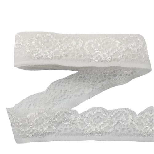 Spitzenband 20 Yards Elastizität Spitzenband Band 33mm Spitzenbesatz Unterwäsche Nähen DIY Stickerei DIY Zubehör für Handwerk Hochzeit(White) von QAUUCP