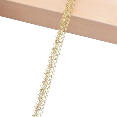 Spitzenband 20 Yards Gold Silber Spitzenbesätze Blumenstickerei Spitzenband for Kleidungsstück Bühnenzubehör Home Hochzeit Wrap Dekorationen für Handwerk Hochzeit(B05) von QAUUCP