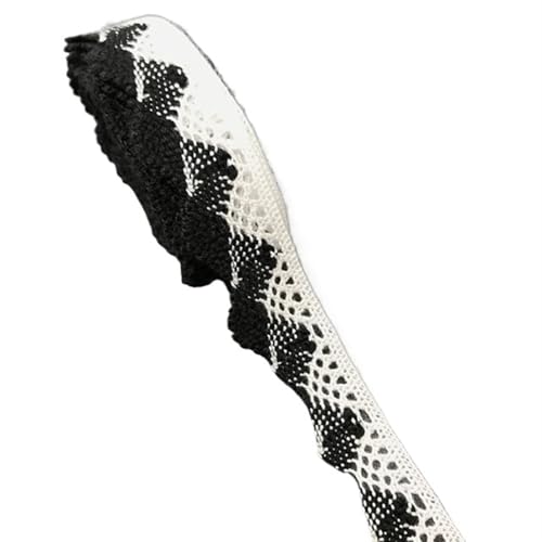 Spitzenband 30 Yard Baumwollband Bekleidung Nähen Stoffbesatz Baumwolle gehäkelte Spitze Stoffband handgefertigte Accessoires für Handwerk Hochzeit(Black) von QAUUCP