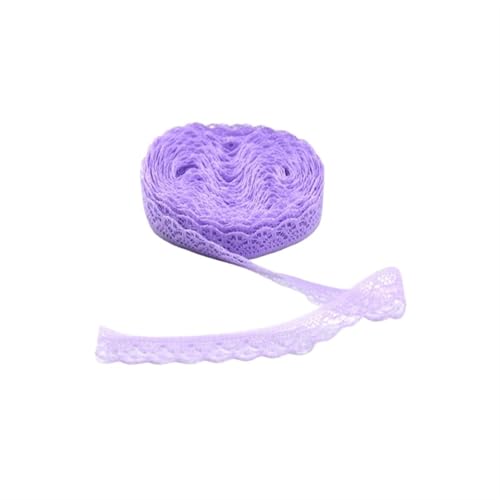 Spitzenband 30 Yard Spitzenbesatzband Spitzenstoff Weiße Baumwollspitze for DIY Nähen Stickerei Home Kleidung Zubehör für Handwerk Hochzeit(Light purple) von QAUUCP
