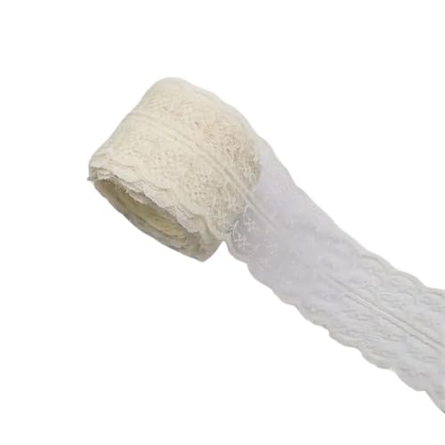 Spitzenband 4,5 cm Spitzenband Spitzenband DIY Basteln Bandbesatz for Nähen von Blumenband für Handwerk Hochzeit(Beige) von QAUUCP