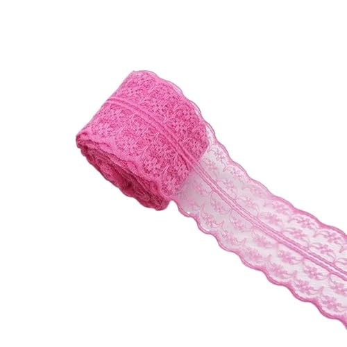 Spitzenband 4,5 cm Spitzenband Spitzenband DIY Basteln Bandbesatz for Nähen von Blumenband für Handwerk Hochzeit(Deep Pink) von QAUUCP