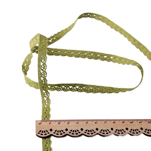 Spitzenband 5/10 Yards Baumwolle bestickt Spitze Band Stoff DIY handgemachte Curtuins Borten Hochzeit Handwerk Kleidung Nähzubehör liefert für Handwerk Hochzeit(Dark Green,10 YARD_10MM) von QAUUCP