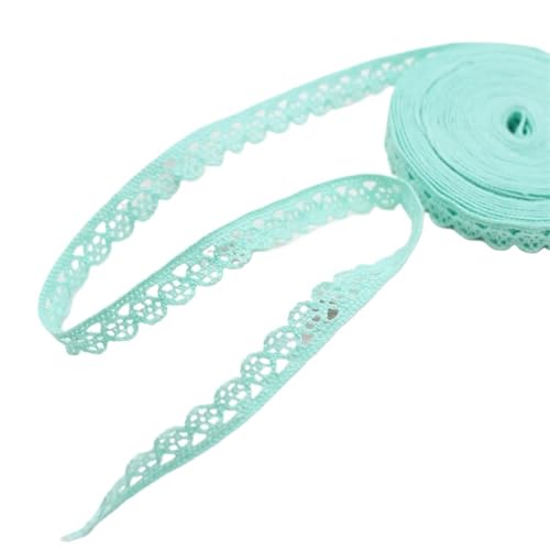 Spitzenband 5/10 Yards Baumwolle bestickt Spitze Band Stoff DIY handgemachte Curtuins Borten Hochzeit Handwerk Kleidung Nähzubehör liefert für Handwerk Hochzeit(Green,10 YARD_10MM) von QAUUCP