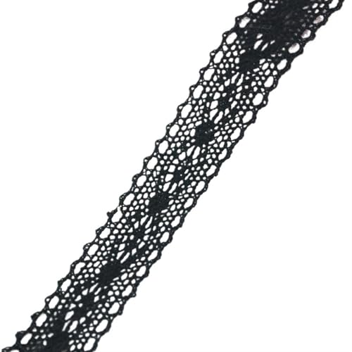 Spitzenband 5 Meter schwarzer Spitzenstoff aus Baumwolle, bestickte Borte, DIY-Näharbeiten, handgefertigtes Bandmaterial für Handwerk Hochzeit(07) von QAUUCP