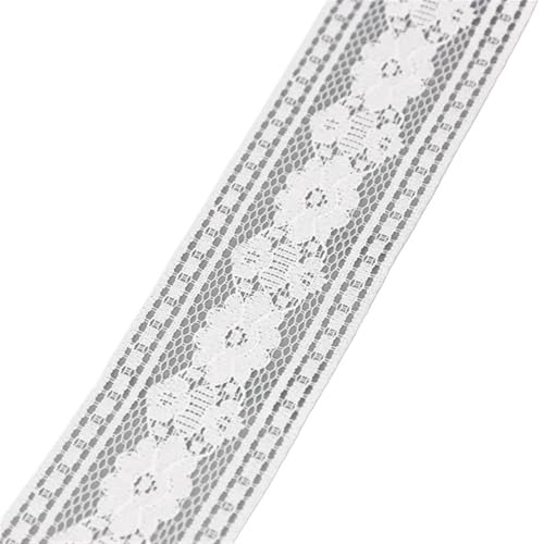 Spitzenband 5 Yards/Rolle Weiß Spitzenband Stoff Gurtband Dekoration Schöne Geschenkverpackung Material für Handwerk Hochzeit(48) von QAUUCP
