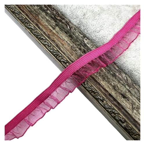Spitzenband 50 Yards Organza Rüschen Spitzenbesatz Gummiband Tüllband Stirnband Tutu Kleid DIY Nähen Handwerk Bekleidungszubehör für Handwerk Hochzeit(Color1) von QAUUCP