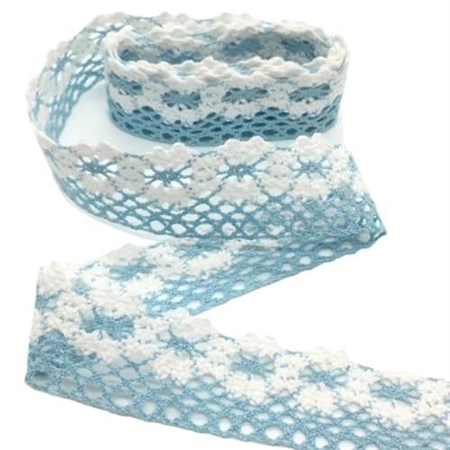 Spitzenband Buntes gehäkeltes Spitzenband aus Baumwolle for handgemachtes DIY-Handwerk, Nähen, Weihnachten, Ostern, Hochzeit, Deko, Blumenwickel für Handwerk Hochzeit(C-042-16 (2.5cm)) von QAUUCP