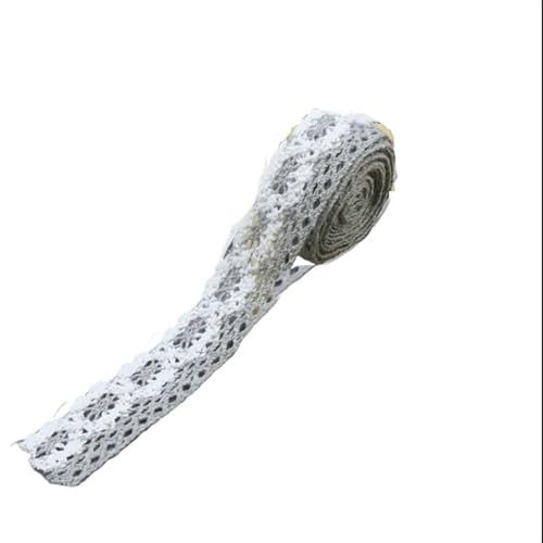 Spitzenband Buntes gehäkeltes Spitzenband aus Baumwolle for handgemachtes DIY-Handwerk, Nähen, Weihnachten, Ostern, Hochzeit, Deko, Blumenwickel für Handwerk Hochzeit(C-042-8 (2.5cm)) von QAUUCP