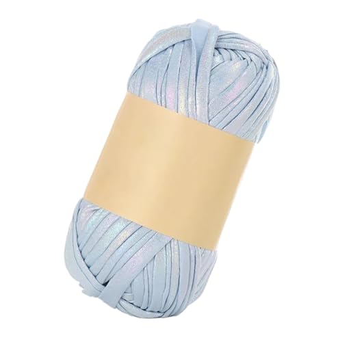 T-Shirt Garn 100 g glänzendes Häkelgarn aus Kunstleder, 43,74 m metallisches T-Shirt-Garn, DIY-Handstricken for Taschen, Decken, Kissen(Color 14) von QAUUCP