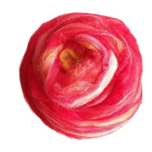 Wolle zum Nadelfilzen Filzwolle, 50 g, gemischte Farbfasern, Nadelfilzen, Naturkollektion for Tierprojekte, Filzwolle for Heimwerkerarbeiten Für Anfänger(Color2 50g) von QAUUCP