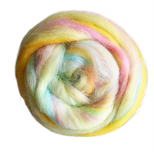 Wolle zum Nadelfilzen Filzwolle, 50 g, gemischte Farbfasern, Nadelfilzen, Naturkollektion for Tierprojekte, Filzwolle for Heimwerkerarbeiten Für Anfänger(Color3 50g) von QAUUCP