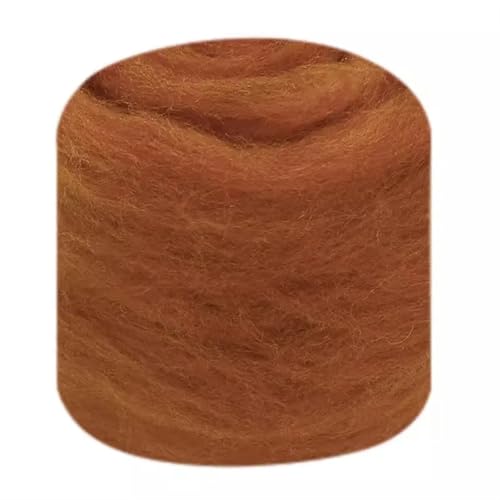 Wolle zum Nadelfilzen Wollroving Garn Faser Roving Wolle Reine Wolle Garn Spinnen Braun Wolle Roving for Nadelfilzen Nass DIY Hand Für Anfänger(35,50g) von QAUUCP