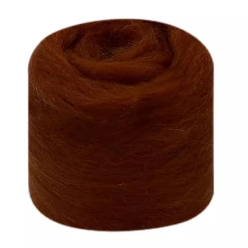 Wolle zum Nadelfilzen Wollroving Garn Faser Roving Wolle Reine Wolle Garn Spinnen Braun Wolle Roving for Nadelfilzen Nass DIY Hand Für Anfänger(36,100g) von QAUUCP