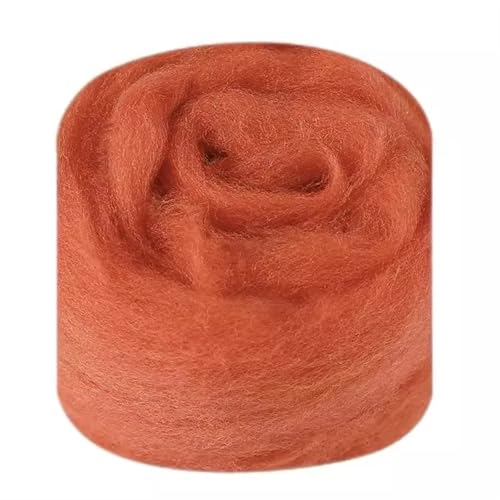 Wolle zum Nadelfilzen Wollroving Garn Faser Roving Wolle Reine Wolle Garn Spinnen Braun Wolle Roving for Nadelfilzen Nass DIY Hand Für Anfänger(44,100g) von QAUUCP