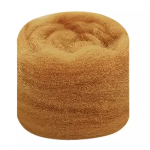 Wolle zum Nadelfilzen Wollroving Garn Faser Roving Wolle Reine Wolle Garn Spinnen Braun Wolle Roving for Nadelfilzen Nass DIY Hand Für Anfänger(62,100g) von QAUUCP