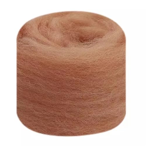 Wolle zum Nadelfilzen Wollroving Garn Faser Roving Wolle Reine Wolle Garn Spinnen Braun Wolle Roving for Nadelfilzen Nass DIY Hand Für Anfänger(75,100g) von QAUUCP