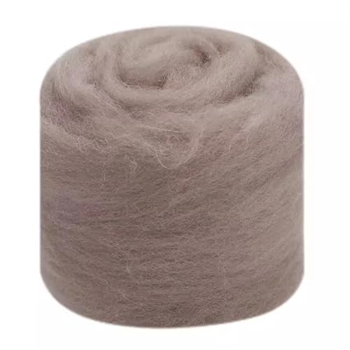 Wolle zum Nadelfilzen Wollroving Garn Faser Roving Wolle Reine Wolle Garn Spinnen Braun Wolle Roving for Nadelfilzen Nass DIY Hand Für Anfänger(86,100g) von QAUUCP