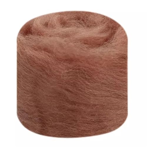 Wolle zum Nadelfilzen Wollroving Garn Faser Roving Wolle Reine Wolle Garn Spinnen Braun Wolle Roving for Nadelfilzen Nass DIY Hand Für Anfänger(96,100g) von QAUUCP