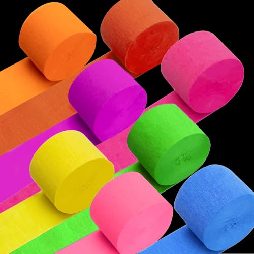 Krepppapier-Luftschlangen, leuchtet im Dunkeln, UV-reaktiv, fluoreszierend, Neon-Luftschlangen für Hochzeit, Geburtstag, Schwarzlicht, Partyzubehör, Dekorationen Krepppapier-Luftschlangen, leuchtet im Dunkeln, UV-reaktiv, fluoreszierend, Neon-Luftschlangen für Hochzeit, Geburtstag, Schwarzlicht, Partyzubehör, Dekorationen von QAUYETM