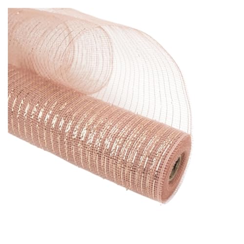 Farbband 2/3 Stück Bänder Deko Mesh Band Urlaub Kränze DIY Haustür Dekoration Hochzeit Versorgung FüR Die Dekoration(Rose gold,3pcs) von QAZWZG